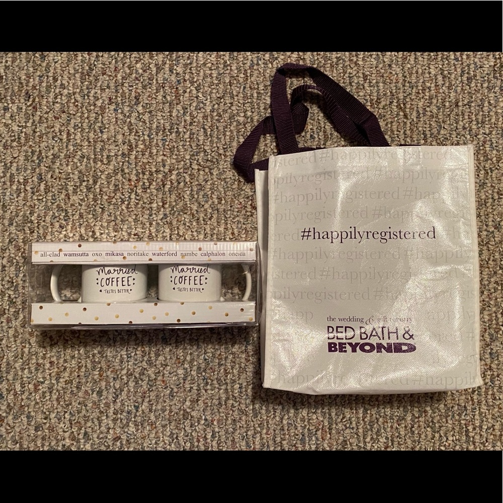 Bed Bath & Beyond Wedding Coffee Mugs Luggage tags